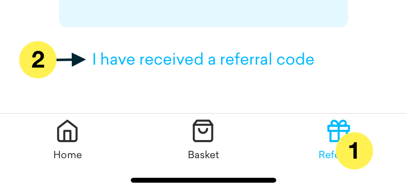 Referral tab screenshot from Zapp app